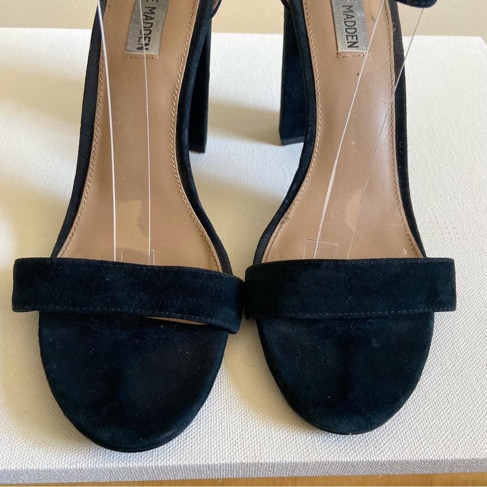 Steve Madden Sandals CARRSON Suede Chunky Heel Strappy - Picture 6 of 11